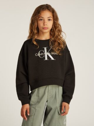 Calvin Klein Jeans Sweatshirt "GLITTER MONOLOGO CN SWEATSHIRT", für Kinder bis 16 Jahre mit Logoschriftzug