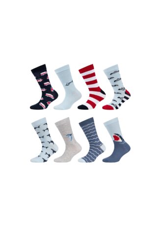 Camano Socken "8er Pack" 8er Pack Ohne drückenden Gummibund, Mit OCS zertifizierter Baumwolle