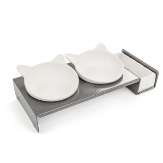CanadianCat Company Futterbar Cat Diner - Holz: 2 x 250 ml, Ø 15 cm