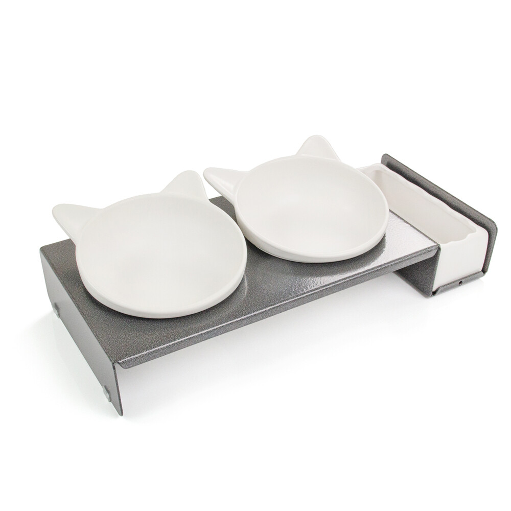 CanadianCat Company Futterbar Cat Diner - Holz: 2 x 250 ml, Ø 15 cm
