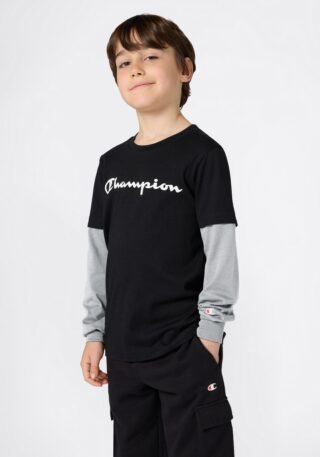 Champion Langarmshirt "SPORTWEAR LONG SLEEVE Standard Fit" für Kinder, mit Rundhalsausschnitt, aus Baumwolle, normale Länge