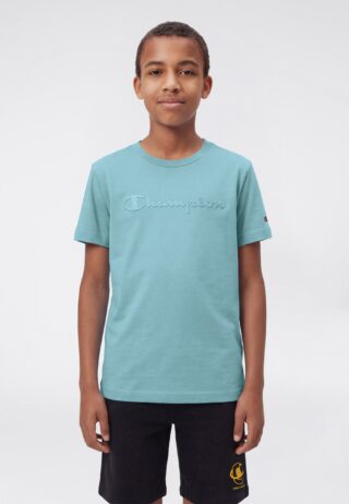 Champion T-Shirt "ICONS TONAL Crewneck T-Shirt with Large Logo" mit großem Logo, Kurzarm, aus Baumwolle