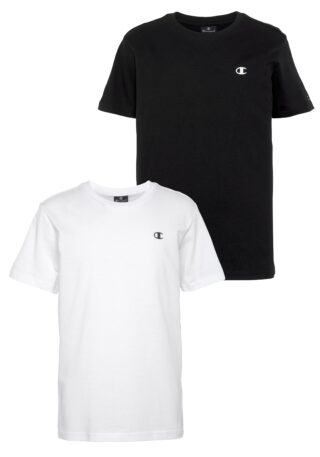 Champion T-Shirt Packung, 2 Stk. 2er-Pack, Kurzarm, mit Rundhalsausschnitt, aus Baumwolle