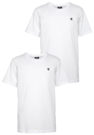 Champion T-Shirt Packung, 2 Stk. 2er-Pack, Kurzarm, mit Rundhalsausschnitt, aus Baumwolle