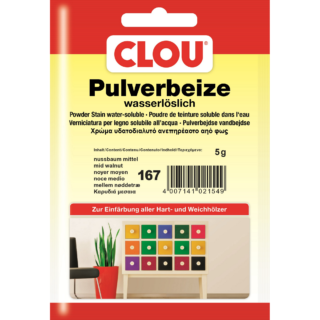 Clou Wasserbeize-Pulver nussbaumfarben mittel 5 g