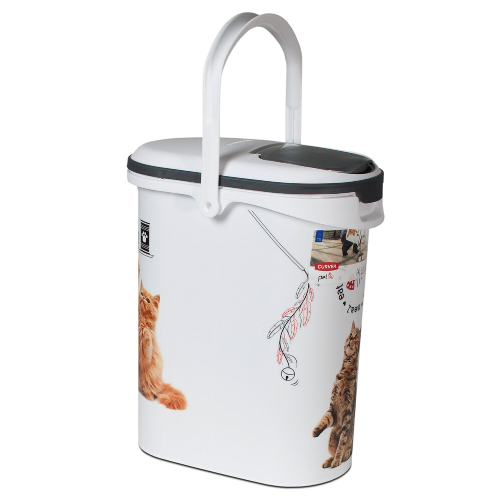 Curver Trockenfutterbehälter Katze - Wohnzimmer-Design: bis 4 kg Trockenfutter (10 Liter)