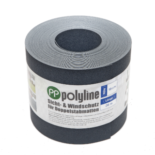 deutsche zauntechnik Sichtschutzstreifen 'polyline' anthrazit 19 x 2600 cm Dreierpack