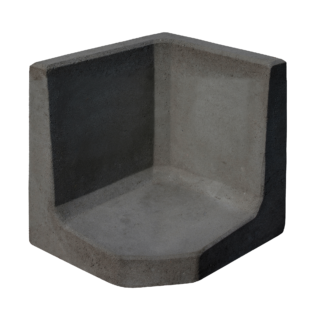 Diephaus L-Stein-Ecke Beton anthrazit 40 x 50 x 50 x 7 cm