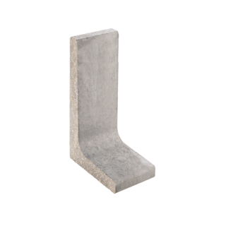 Diephaus L-Stein schmal Beton grau 100 x 25 x 40 x 7 cm