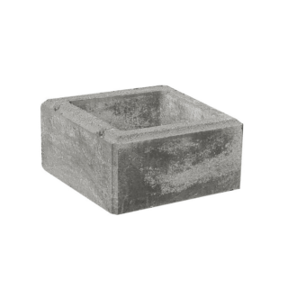 Diephaus Mauerstein 'T-Wall System PFS' Beton schwarz/weiß 37,5 x 37,5 x 20 cm