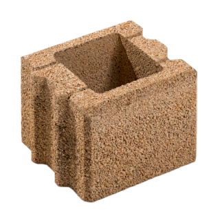 Diephaus Mauerstein 'T-Wall System' sandsteinfarben 25 x 25 x 20 cm