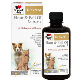 Doppelherz Haut & Fell Öl Omega-3 für Katzen und Hunde - 250 ml