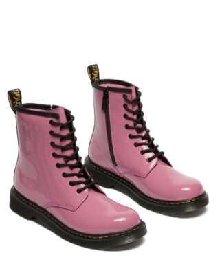 DR. MARTENS Schnürboots "1460 Y Black Patent Lamper" Kinder Stiefel, Boots mit logobedruckter Anziehlasche