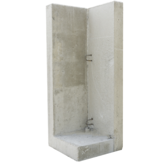 EHL L-Stein Ecke Beton grau 50 x 50 x 130 cm