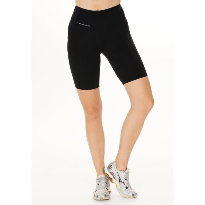 Endurance Tathar Korte Lauf-Tights mit Tasche - Schwarz, bequem und atmungsaktiv für optimale Performance