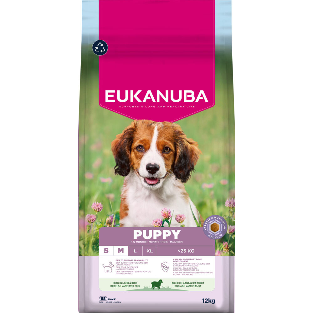 Eukanuba Premium Nutrition Puppy Small & Medium Breed Lamm & Reis - Sparpaket: 2 x 3 kg