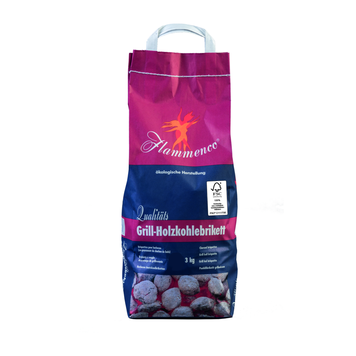 Flammenco Grill-Holzkohlebrikett 100 % FSC 3 kg