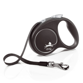 flexi Black Design Gurt-Leine schwarz, 5 m - Extra Zubehör: Multibox schwarz