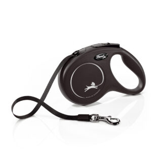 flexi New Classic Gurt-Leine M schwarz, 5 m,