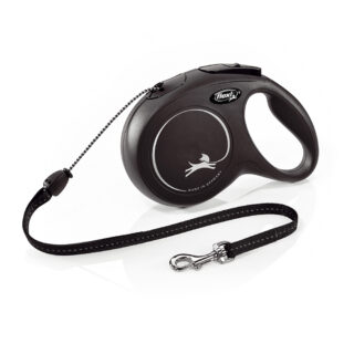 flexi New Classic Seil-Leine M, schwarz, 8 m,