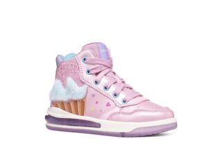 Geox Sneaker "J SKETLITE GIRL - Blinkschuh" Boots, Glitzerbesatz und Blinkfunktion, Größenschablone zum Download