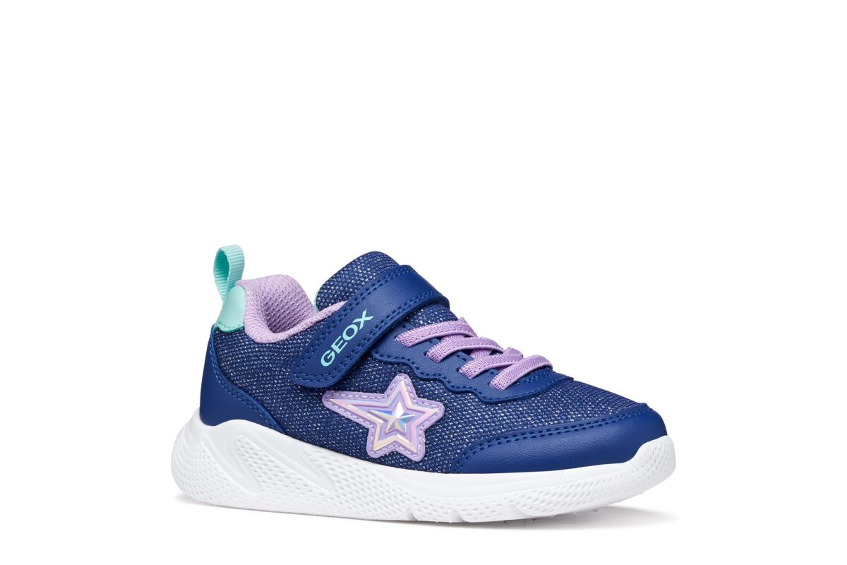 Geox Sneaker "J SPRINTYE GIRL" Slipper mit schönen Glitzerdetails, Größenschablone zum Download