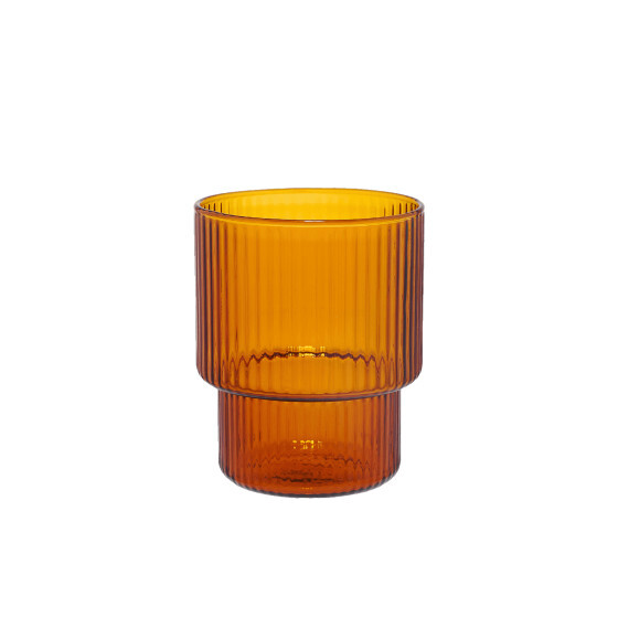 Geriffeltes Latte-Glas, 260 ml – Braun