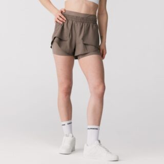 Girlfriend Collective Fallon 2-in-1 Trail Shorts Gr. L Braun Damen