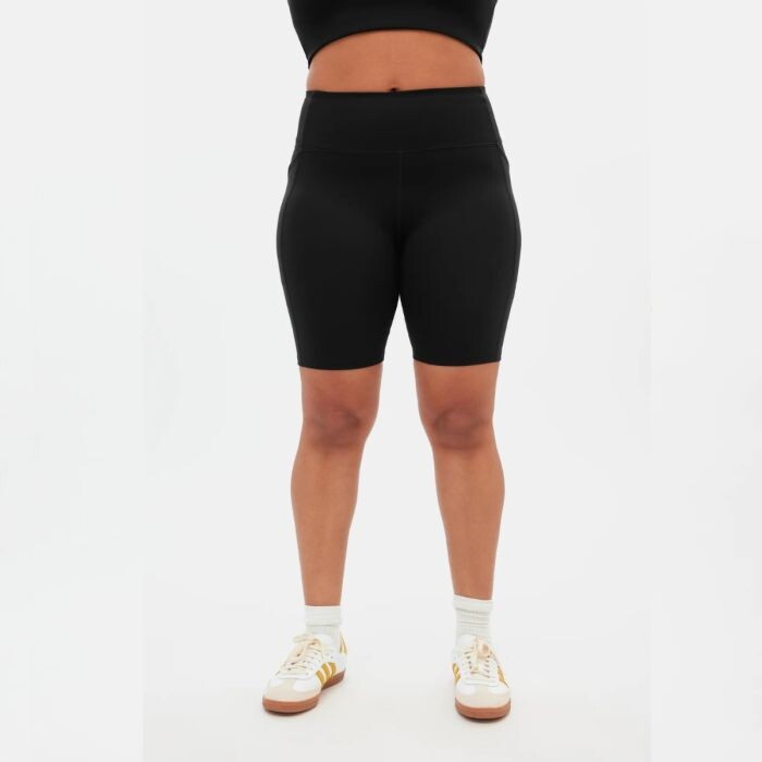 Girlfriend Collective Pocket High-Rise Bike Shorts Damen, Schwarz, Größe S – Perfekt für Training und Entspannung