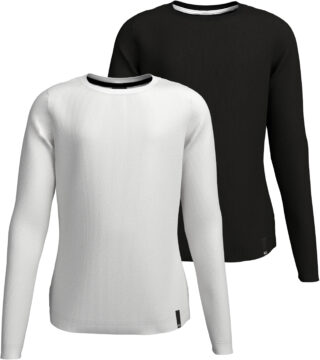 H.I.S Langarmshirt "2er Packung Shirts aus Rippware für Mädchen" Packung, 2, 2 Stk. Für TEENS. 2er Pack Basic Langarmshirts