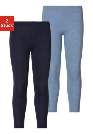 H.I.S Leggings "Mädchen" Basic im Doppelpack