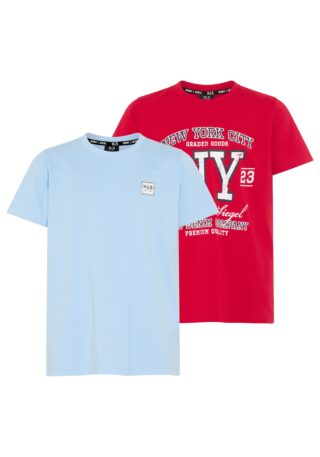 H.I.S T-Shirt "2er Pack Shirts mit H.I.S-Logos für Jungen" Packung, 2 modischer Stil, Kurzarm, mit Logodruck, aus Baumwolle, für Jungen