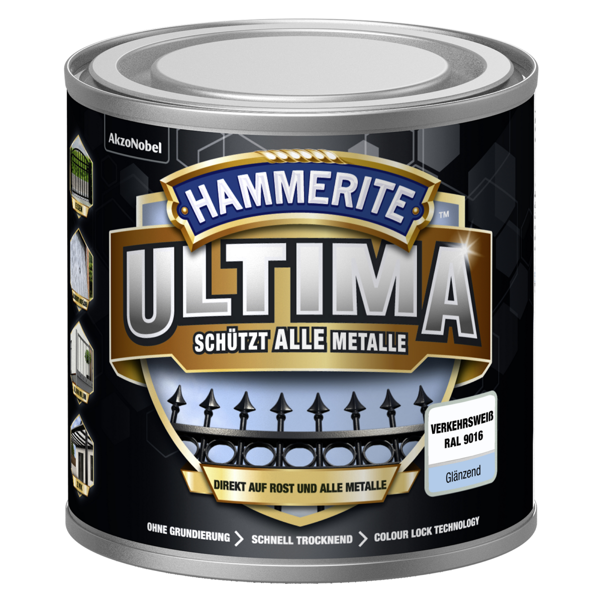 Hammerite Metallschutzlack 'RAL 9016' verkehrsweiß glänzend 250 ml