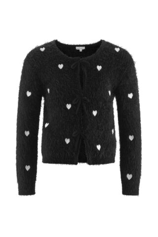 happy girls Strickjacke Materialmix, mit Herzchen Druck