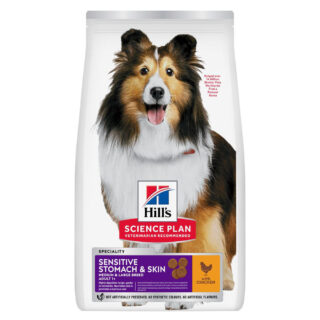 Hill's Science Plan Sensitive Stomach & Skin Adult 1+ Medium mit Huhn - 14 kg