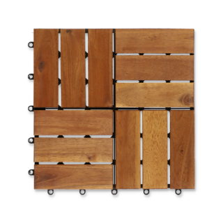 Holzfliesen 'Acacia' braun 300 x 300 x 24 mm 9 Stück