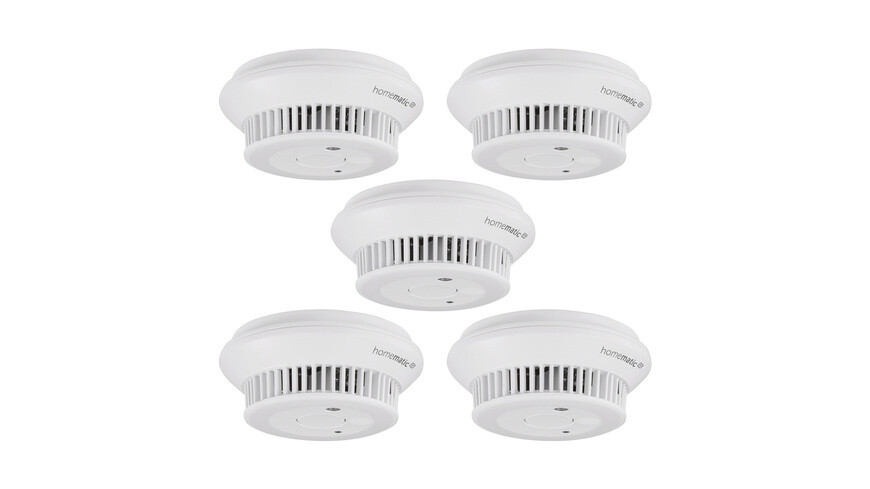 Homematic IP Smart Home 5er-Set Rauchwarnmelder mit Q-Label, HmIP-SWSD-2
