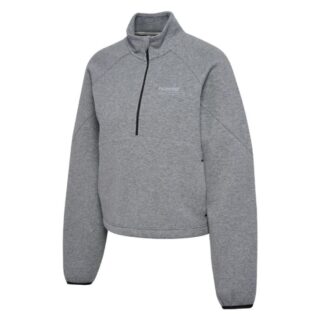 Hummel Tech Fleece Boxy Half-Zip Top für Damen – Grau, Ideal für Laufen und Training, Bequemer, atmungsaktiver Fleecefleece