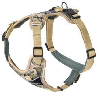 HUNTER Geschirr Divo Camouflage, beige - Größe L: 72 - 100 cm Bauchumfang