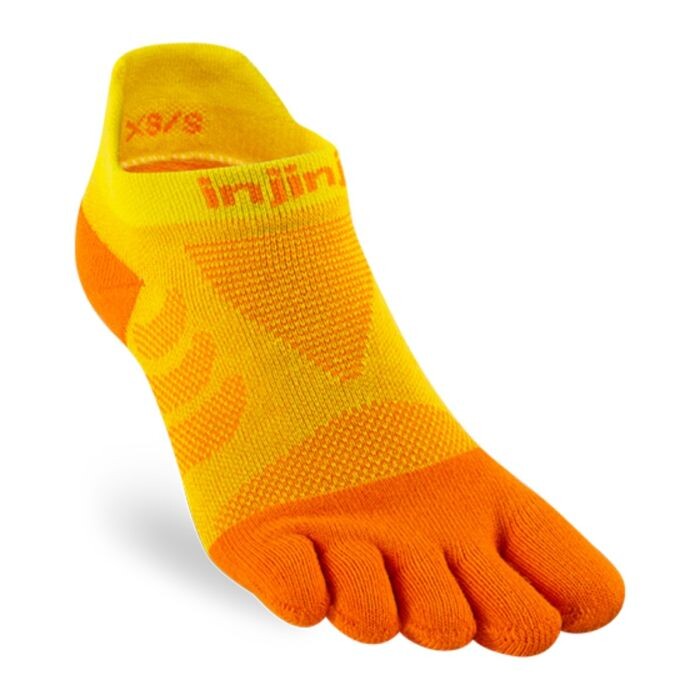 Injinji Ultra Run Damen No-Show Laufsocken – Orange, Blasenprävention & Komfort für Langstrecken