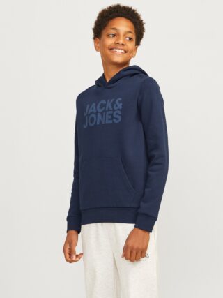 Jack & Jones Junior Kapuzensweatshirt "JJECORP mit Druck, Kängurutasche, pflegeleicht", Baumwollmischung, regular fit