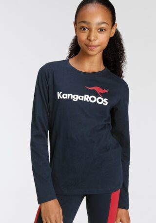 KangaROOS Langarmshirt "Basic Logo" Langarm, mit peppigem Druck, Rundhalsausschnitt, aus Baumwolle