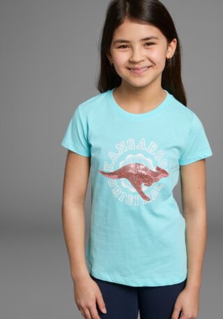 KangaROOS T-Shirt "mit Paillettenapplikation" Kurzarm, taillierter Schnitt, mit Logodruck und Pailletten