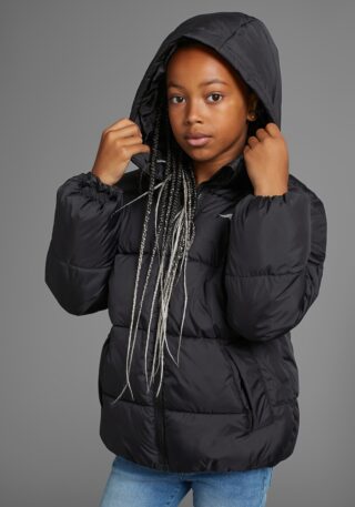 KangaROOS Winterjacke "Outdoor Steppjacke mit KangaROOS Logo-Druck für Mädchen" mit Kapuze Warme Steppjacke mit reflektierenden Details