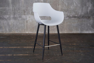 KAWOLA Barhocker ZAJA Barstuhl Sitzhöhe 76 cm Kunststoff weiß