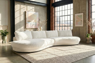 KAWOLA Big Sofa PADANA Stoff weiß