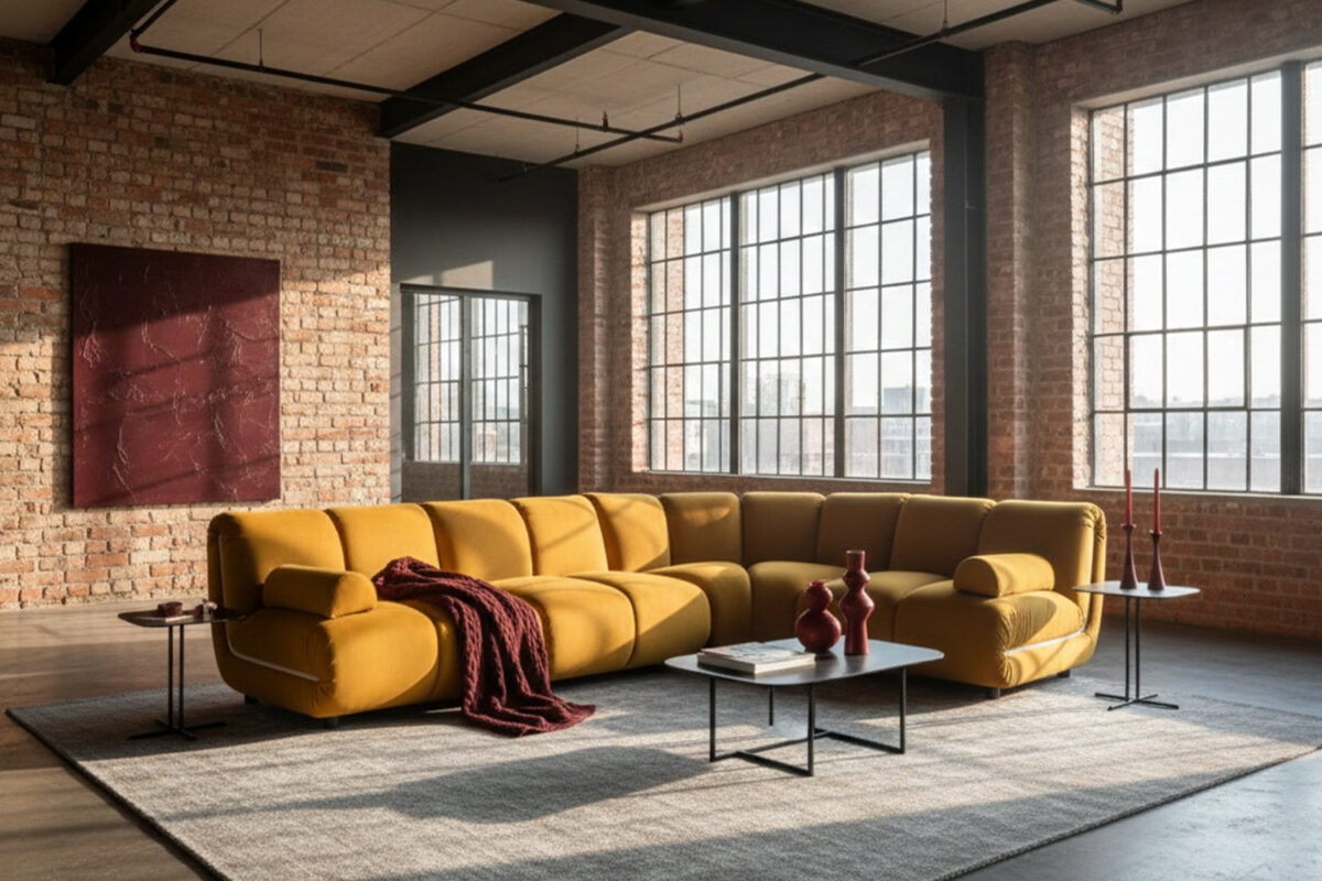 KAWOLA Modulsofa LAYLA Ecksofa 4 Module Velvet gelb