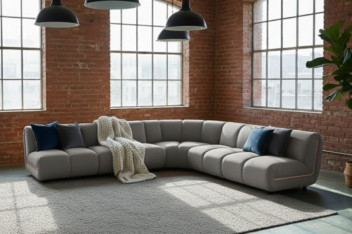KAWOLA Modulsofa LAYLA Ecksofa 5 Module Velvet taupe