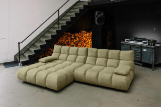 KAWOLA Sofa VIVIEN Ecksofa Velvet oliv
