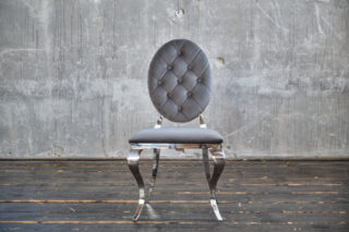 KAWOLA Stuhl LINDA Esszimmerstuhl Barock Velvet grau